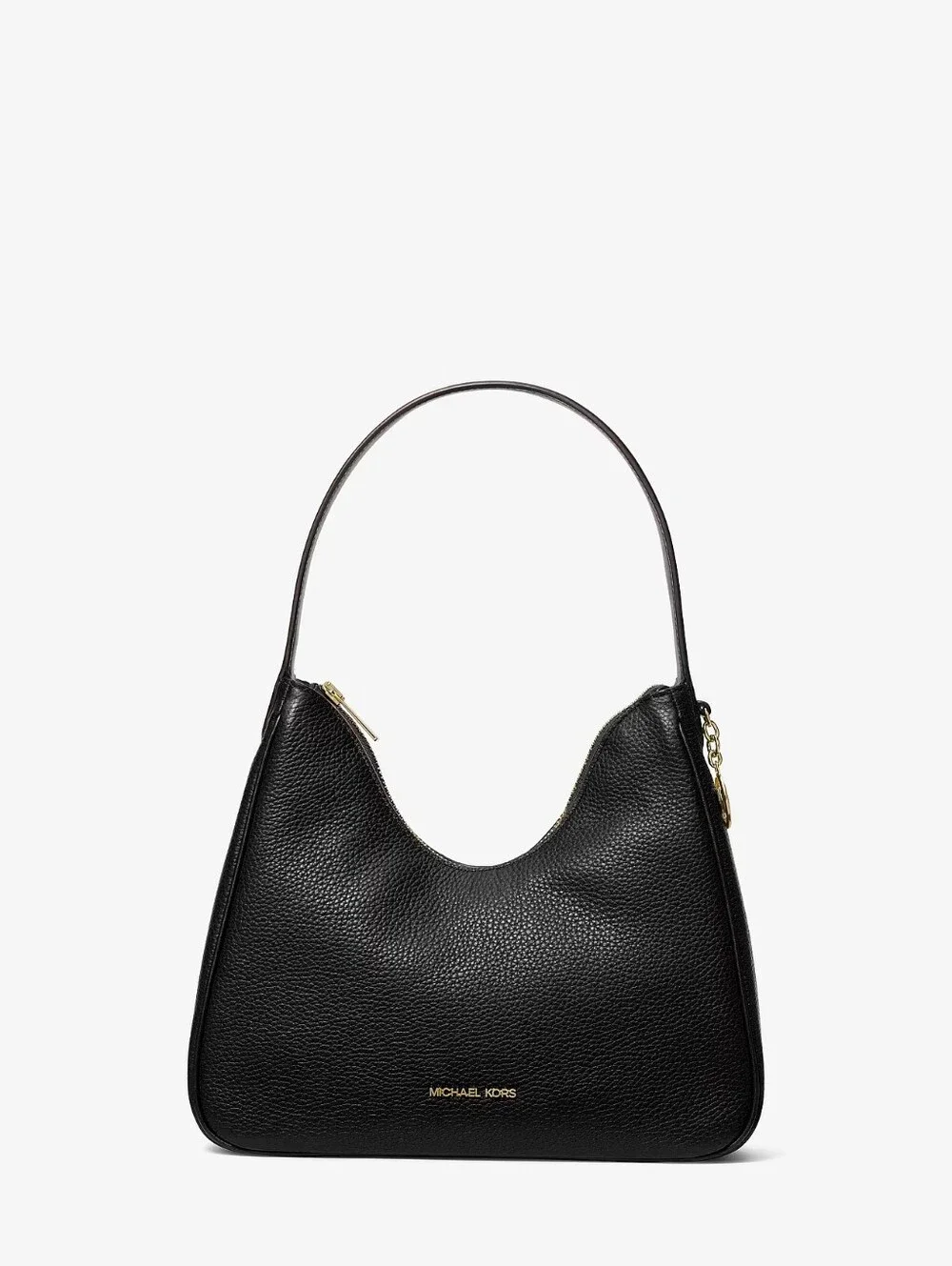 Michael Kors Nayla Black Small Pebbled Leather Hobo Shoulder Bag
